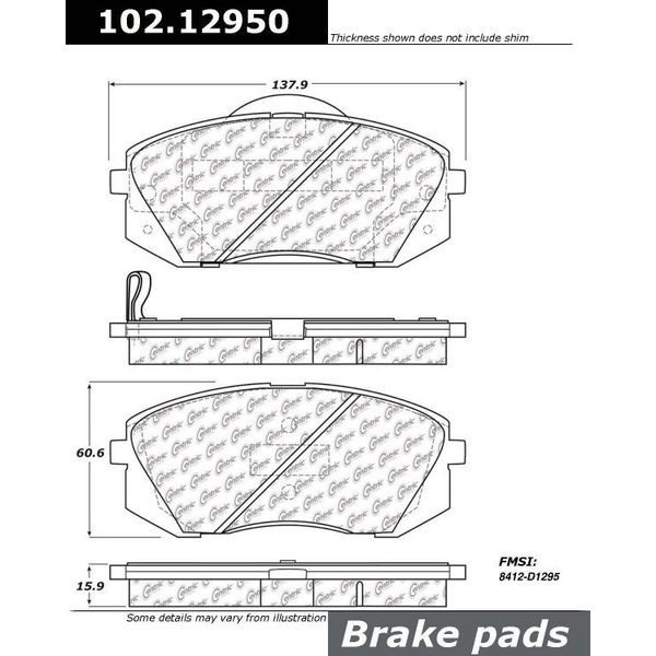 Centric Parts CTEK Brake Pads, 102.12950 102.12950